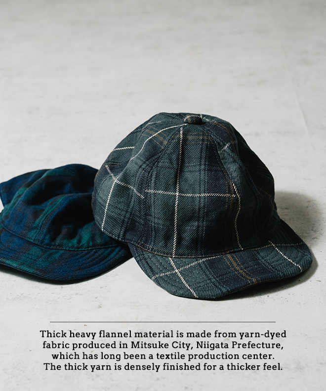 HIGHER ハイヤー HEAVY FLANNEL CHECK CAP フランネル チェック キャップ 帽子 メンズ レディース カジュアル 日本製 綿 コットン 軽い アウトドア