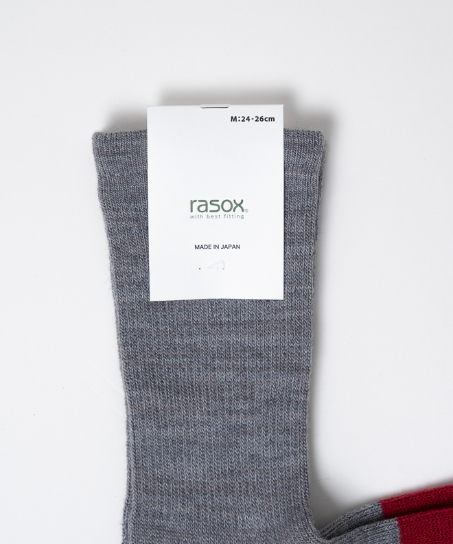 rasox ラソックス ニューウォームウール・クルー ソックス 靴下 L字 日本製