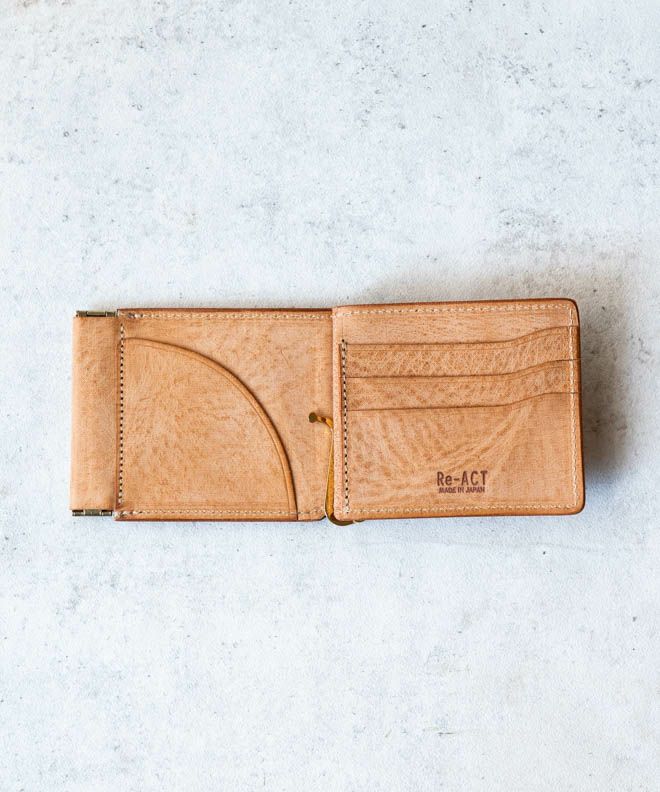 Re-ACTALASKA LEATHER MONEY CLIP WALLET | nakota