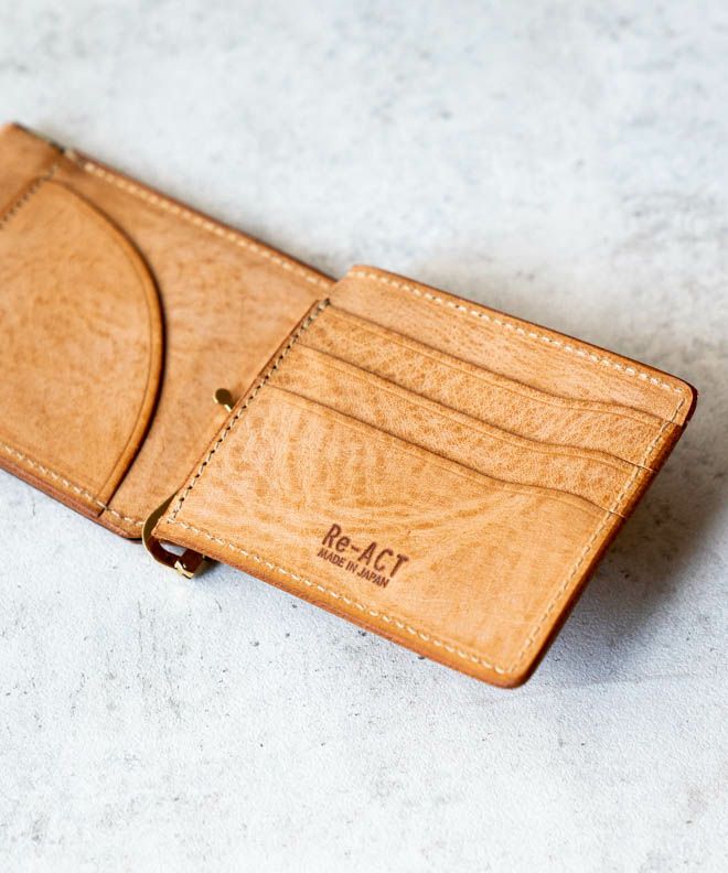 Re-ACTALASKA LEATHER MONEY CLIP WALLET | nakota